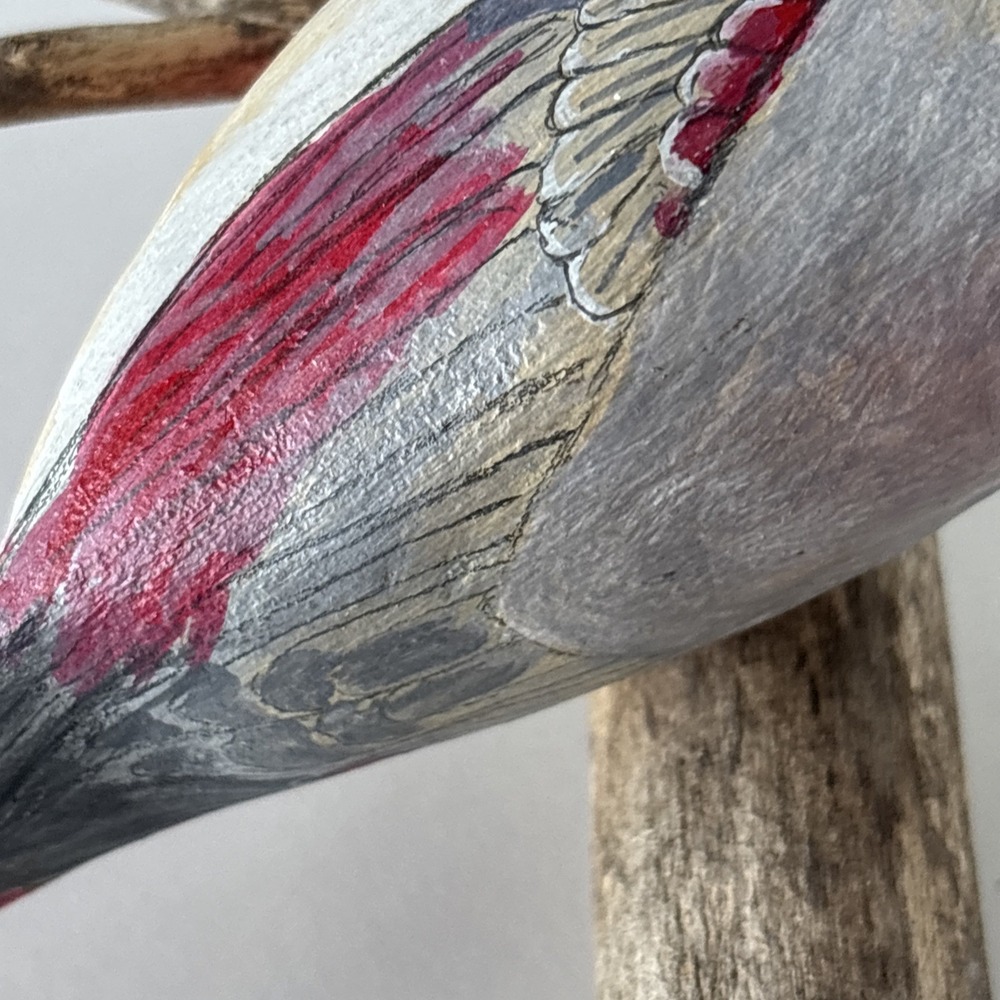 Vintage Hand Carved Wood Desert Cardinal Bird Signed RE Mumford ~ Purdue - Picture 13 of 16